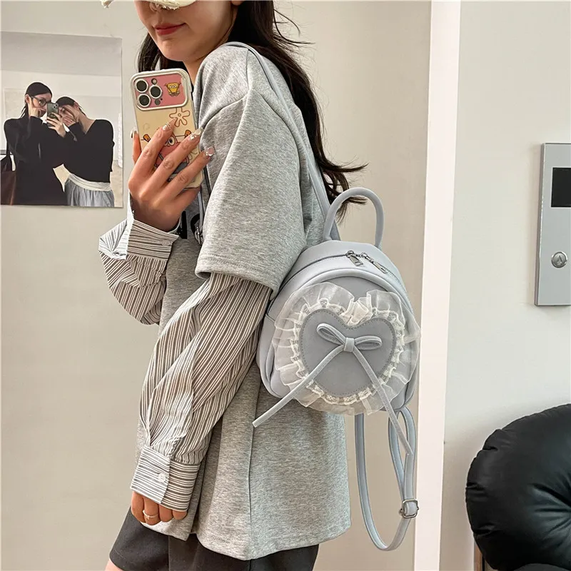 Miss Angel PU Backpack Regular Women's Pink/Blue/Black-1