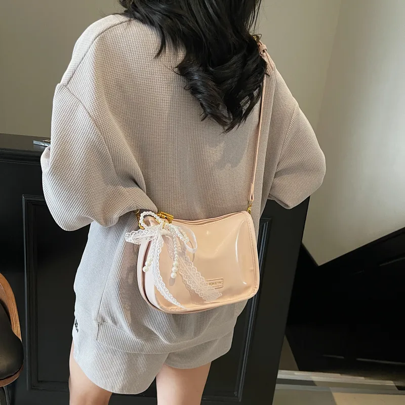 Miss Angel PU Crossbody One Shoulder Handbag Women's White, Silver, Black, Pink-15