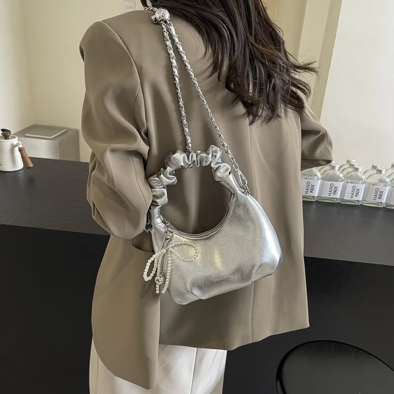 Miss Angel PU Crossbody Bag Regular Women's White/Silver/Black-8