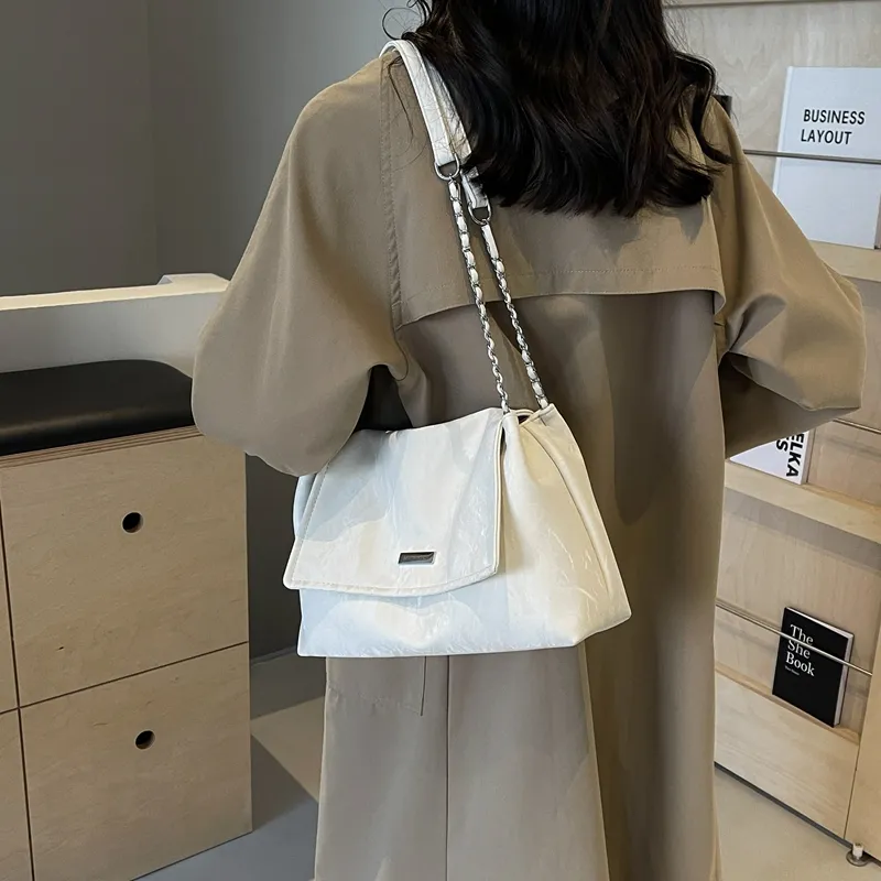 Miss Angel PU Shoulder Bag Women's White/Black/Gray/Pink-5