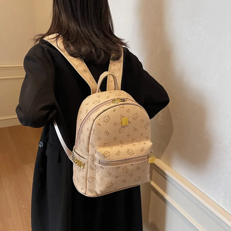 Miss Angel PU Backpack Women's Brown/Pink/Black-13