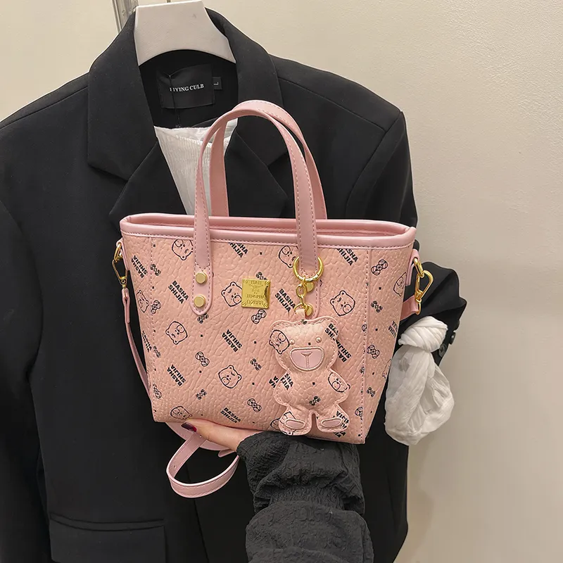 Miss Angel PU Crossbody Handbag Women's White/Black/Pink/Brown-2