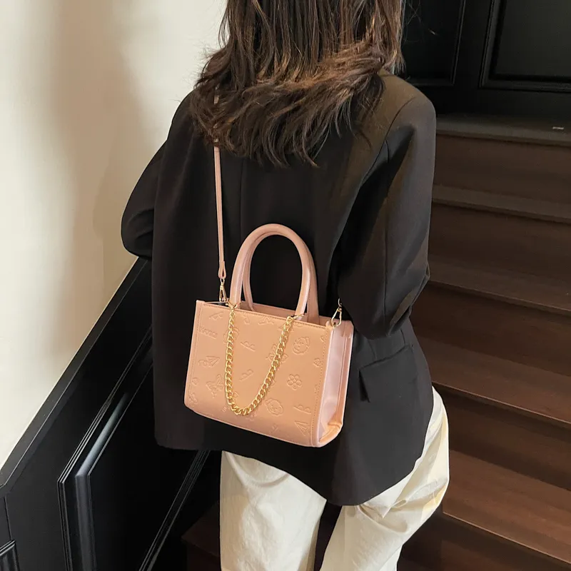 Miss Angel PU Crossbody One Shoulder Handbag Women's Black/Ecru/Pink/Ancora Red-15