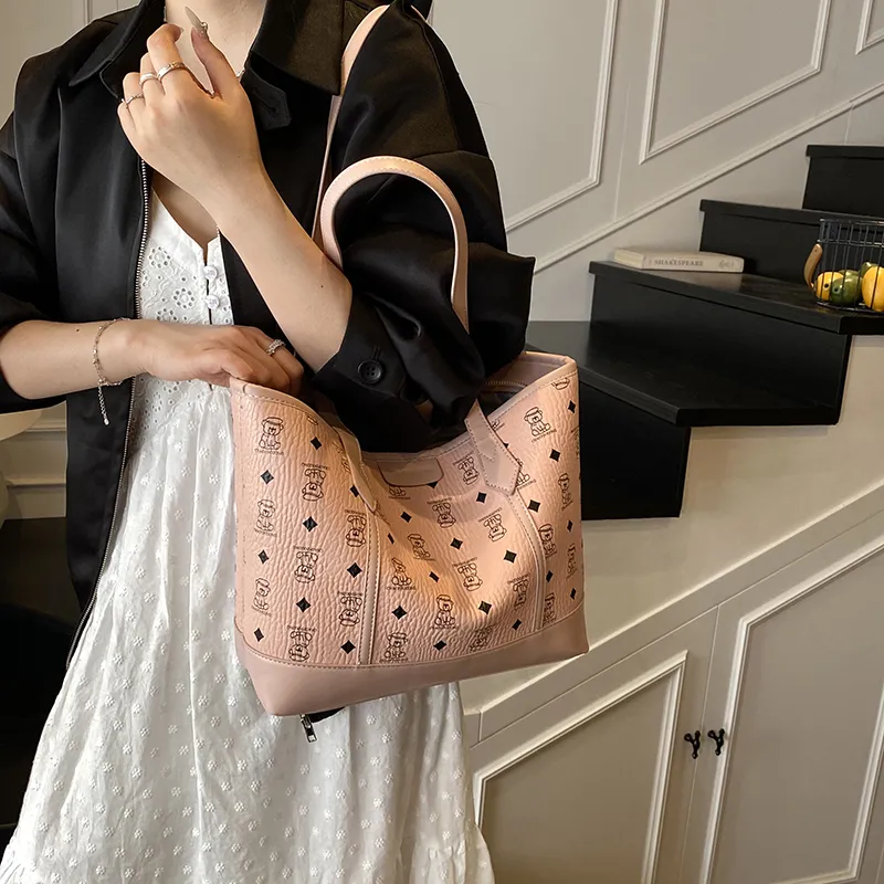 Miss Angel PU Tote Bag, Shoulder Bag Regular Women's Khaki/Pink/Brown/Black-8