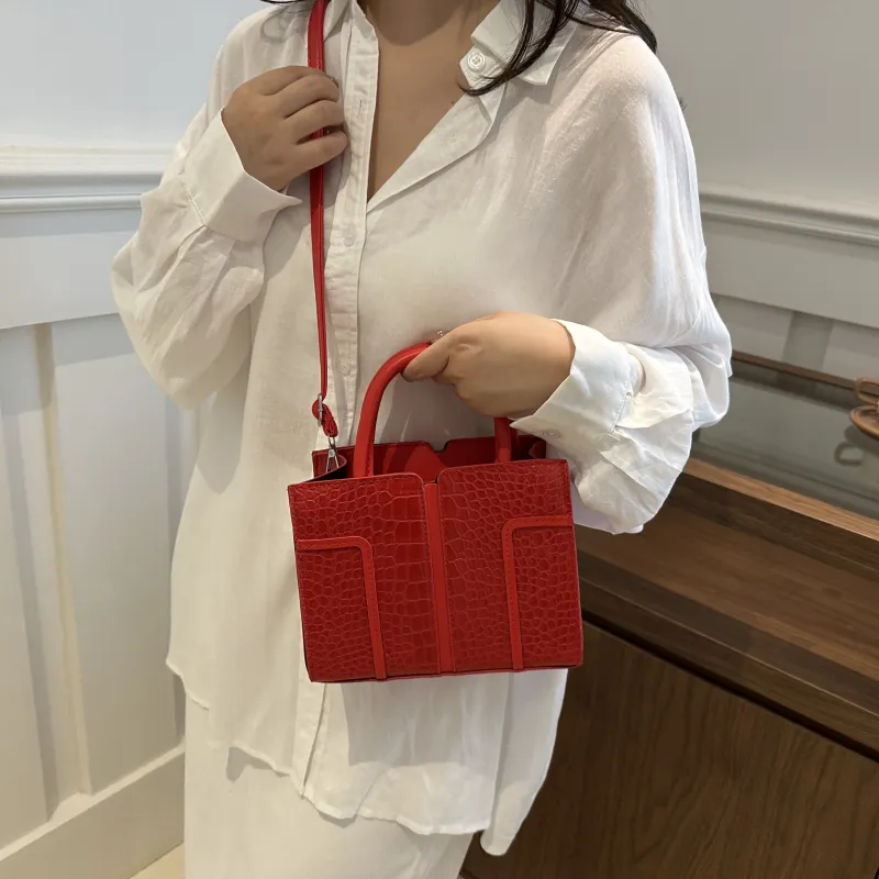 Miss Angel PU Crossbody Handbag Shoulder Bag Women's White/Black/Red-24
