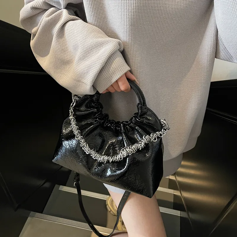 Miss Angel PU Shoulder Bag, Crossbody Bag, Handbag Women's Black/Ecru/Pink/Silver-14
