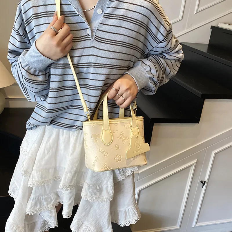Miss Angel PU Handbag Women's Pink/White/Yellow-14