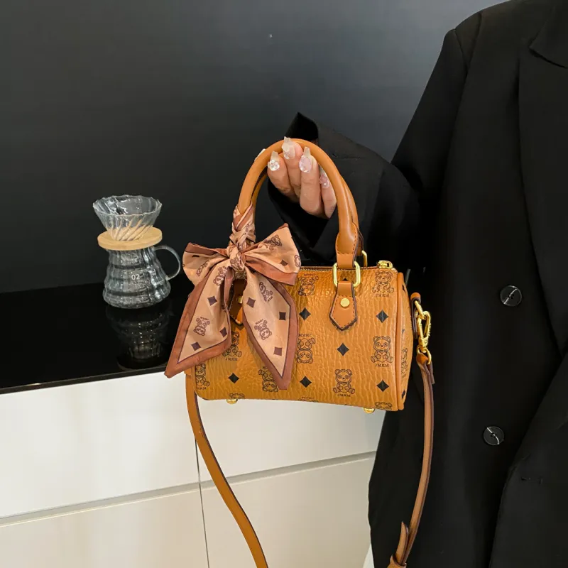 Miss Angel PU Shoulder Bag, Crossbody Bag, Handbag Women's Brown/Ecru-2