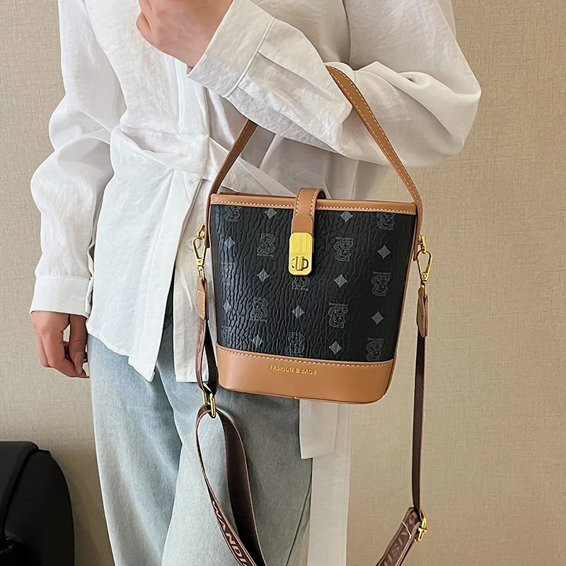 Miss Angel PU Bucket Bag, Crossbody Handbag Women's Multicolor-7