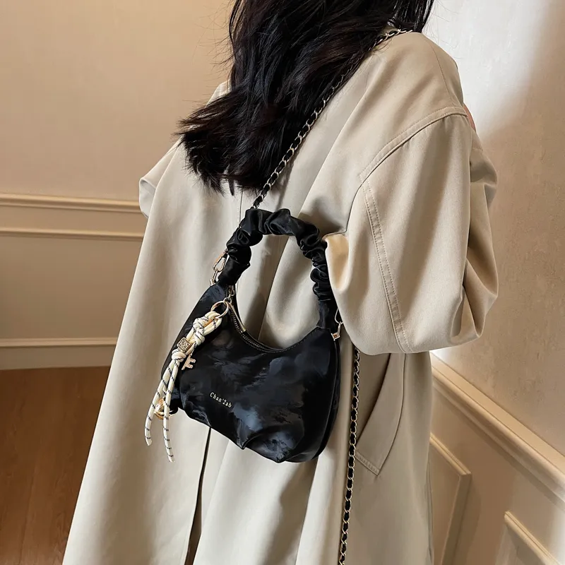Miss Angel PU Crossbody One Shoulder Handbag Women's Beige/Black-14