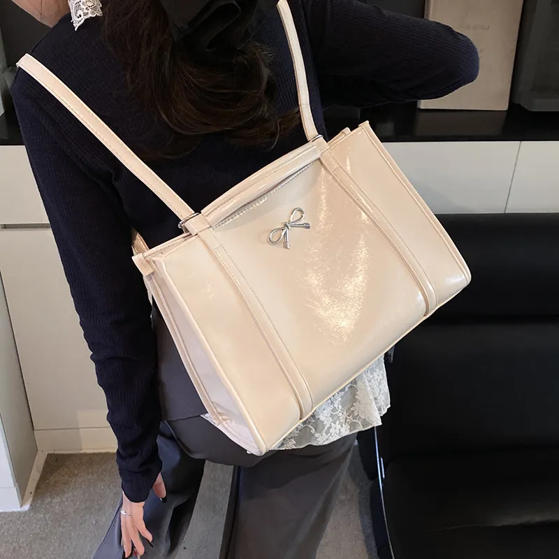 Miss Angel PU One Shoulder Tote Backpack Regular Women's White/Silver/Black-3