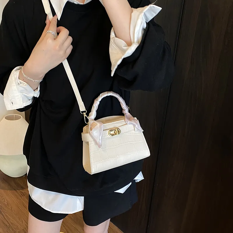 Miss Angel PU Crossbody Handbag Women's White/Black/Pink-5
