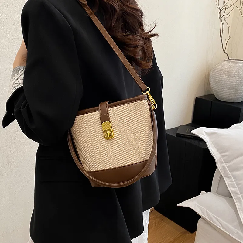 Miss Angel PU Crossbody One Shoulder Handbag Women's Brown/Black-3