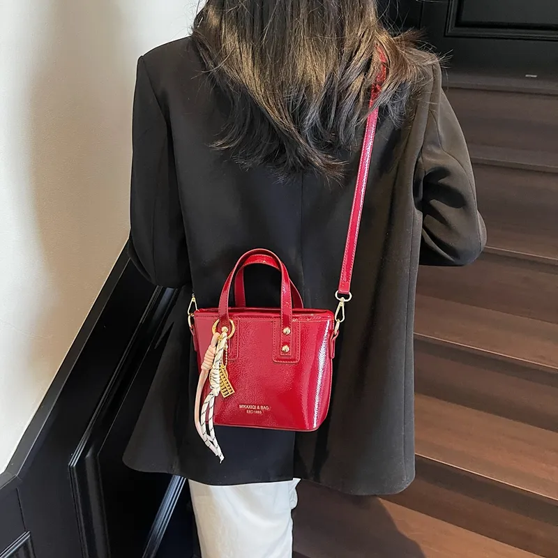 Miss Angel PU Crossbody Handbag Regular Women's Black/Burgundy/Blue/Ecru-15