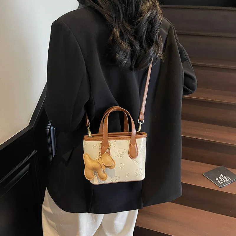 Miss Angel PU Bucket Bag, One Shoulder Handbag Women's Multicolor-15