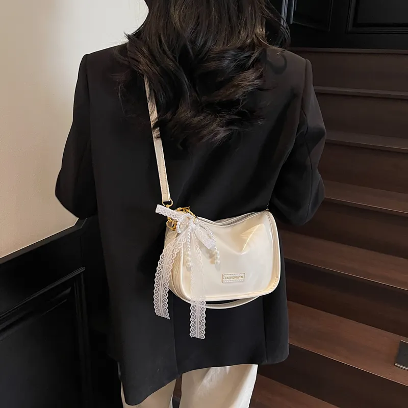 Miss Angel PU Crossbody One Shoulder Handbag Women's White, Silver, Black, Pink-7