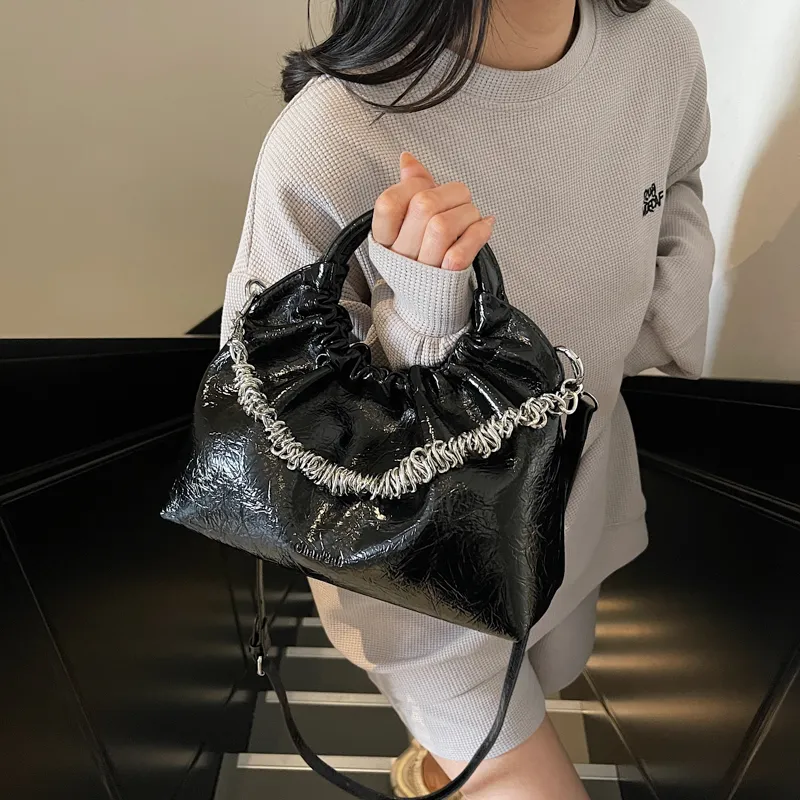 Miss Angel PU Shoulder Bag, Crossbody Bag, Handbag Women's Black/Ecru/Pink/Silver-13
