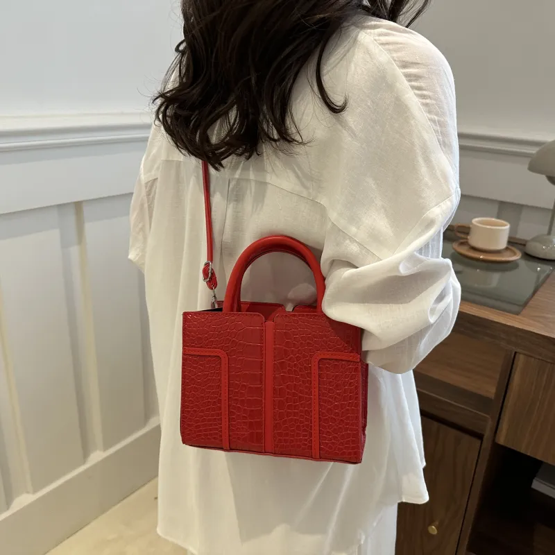 Miss Angel PU Crossbody Handbag Shoulder Bag Women's White/Black/Red-26