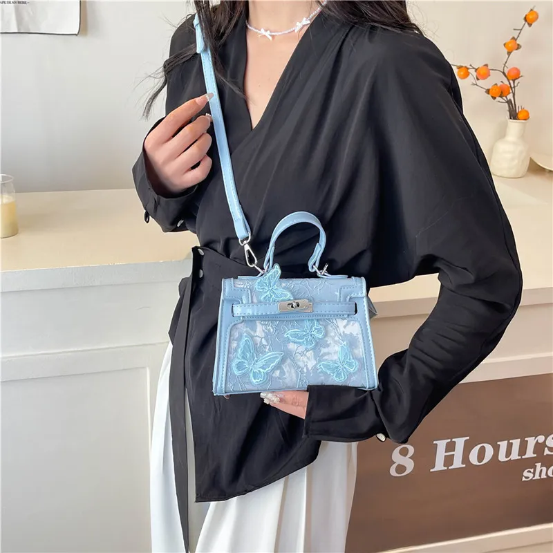 Miss Angel PU Handbag Kelly Bag Women's White/Black/Blue/Pink-14