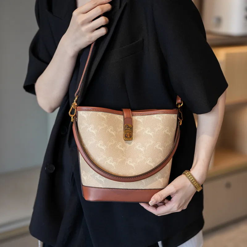 Miss Angel PU Shoulder Bag, Crossbody Bag, Handbag Women's Light Khaki/Dark Khaki-4