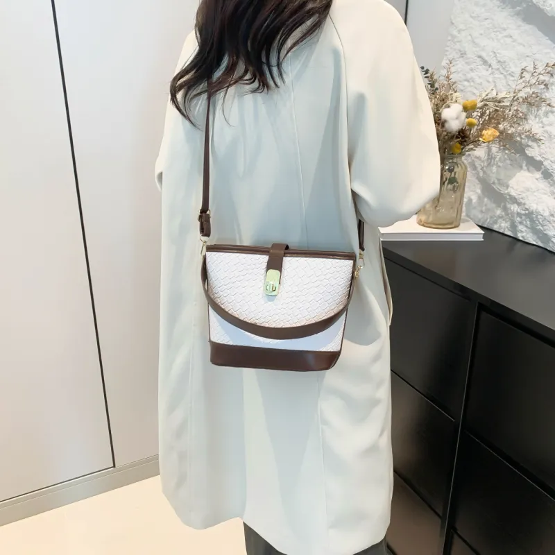 Miss Angel PU Bucket Bag, One Shoulder Handbag Women's Multicolor-27