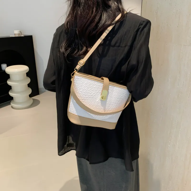 Miss Angel PU Bucket Bag, One Shoulder Handbag Women's Multicolor-20