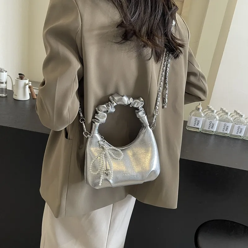 Miss Angel PU Crossbody Bag Regular Women's White/Silver/Black-7
