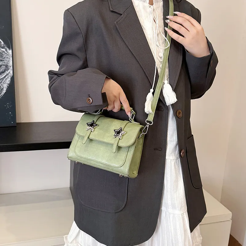 Miss Angel PU Crossbody Bags Shoulder Bags Regular Women's Black/Green/Pink/Beige/Brown-8