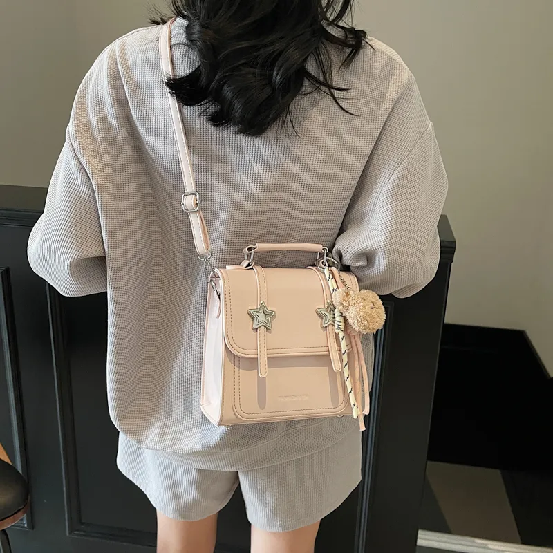 Miss Angel PU Backpack Women's White/Khaki/Yellow/Ecru/Silver-2