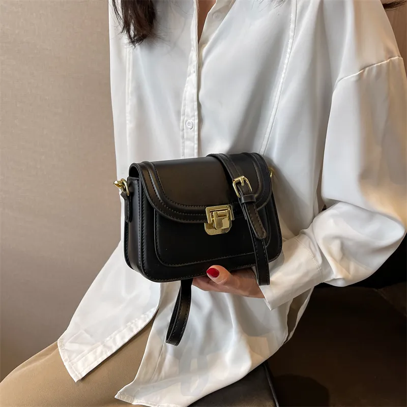 Miss Angel PU Crossbody Bag Key Pouch For Outings Women's Ecru/Black-13