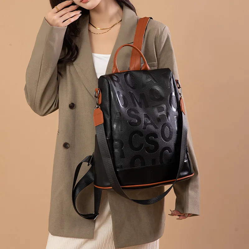 Miss Angel PU Crossbody Bag, Shoulder Bag, Backpack Regular Women's Multicolor-5