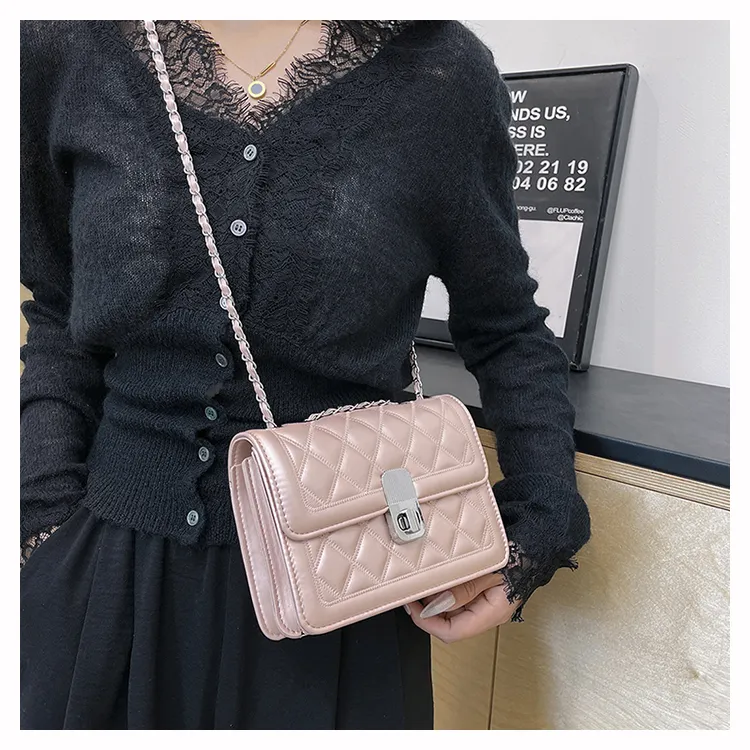 Miss Angel PU Shoulder Bag, Crossbody Bag Women's White/Silver/Pink-10