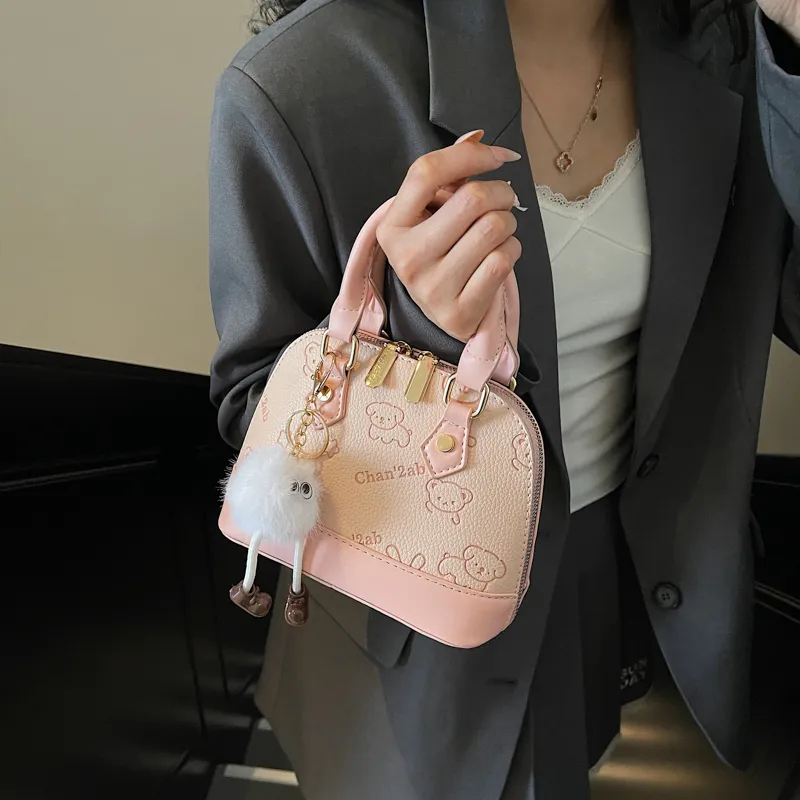 Miss Angel PU Handbag Women's Brown/Pink-2