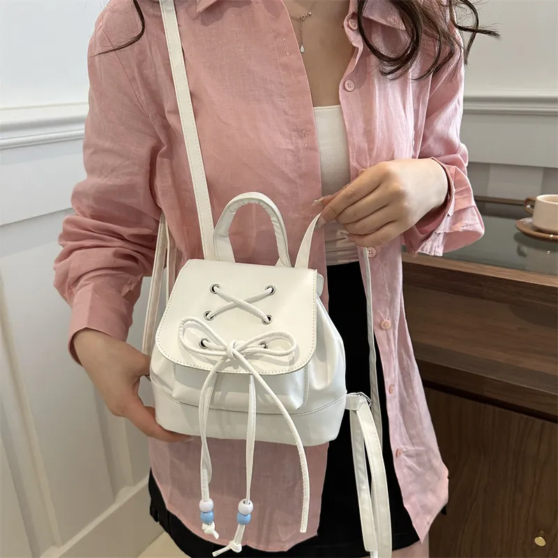 Miss Angel PU Backpack Women's White/Silver/Black/Pink-1