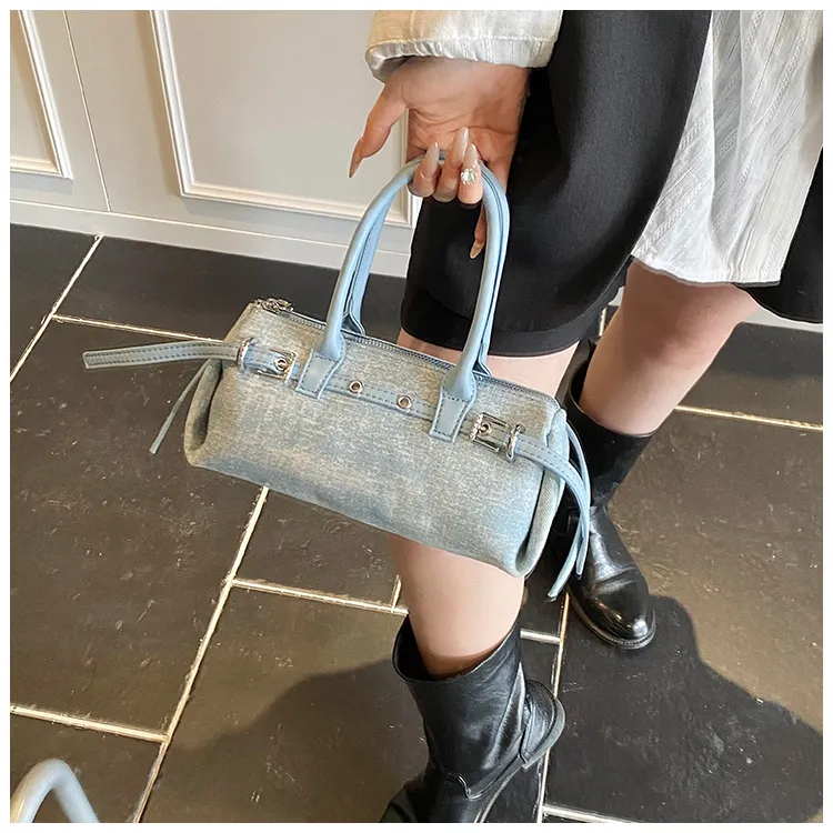 Miss Angel PU Handbag Women's Blue/Pink-2