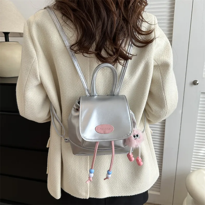 Miss Angel PU Backpack Medium Size Women's Multicolor-23