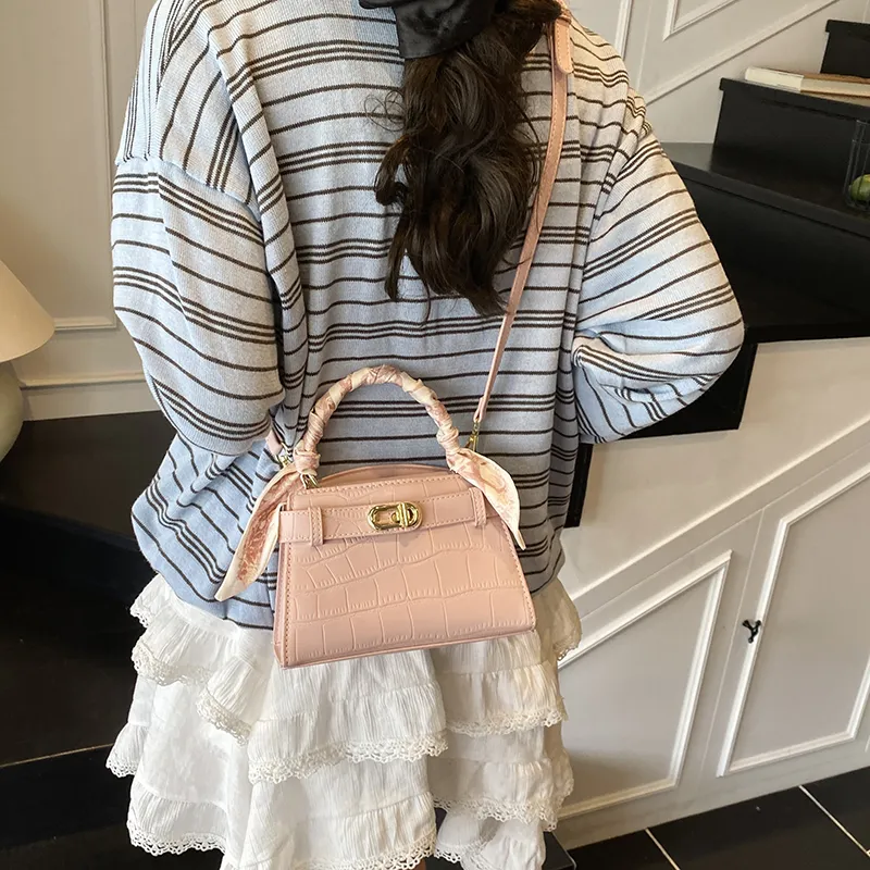 Miss Angel PU Crossbody Handbag Women's White/Black/Pink-23