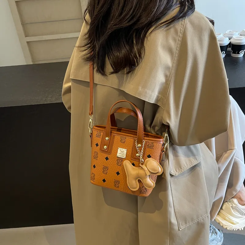 Miss Angel PU Crossbody Handbag Women's Brown/Pink-4