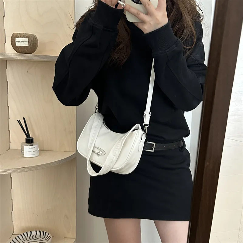 Miss Angel PU Handbag, Crossbody Bag, Shoulder Bag Women's White Silver Black Pink-2