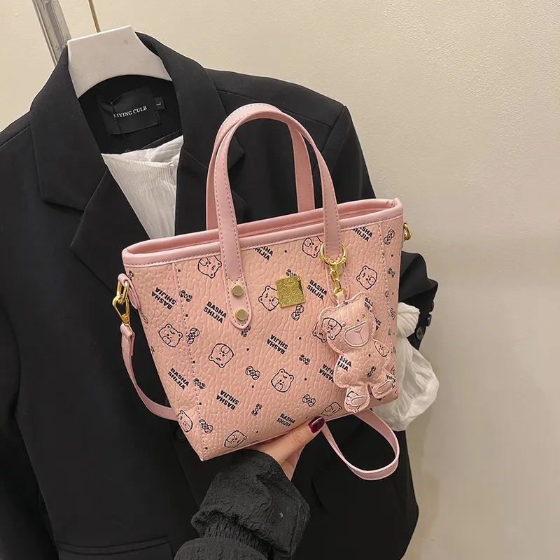 Miss Angel PU Crossbody Handbag Women's White/Black/Pink/Brown-1
