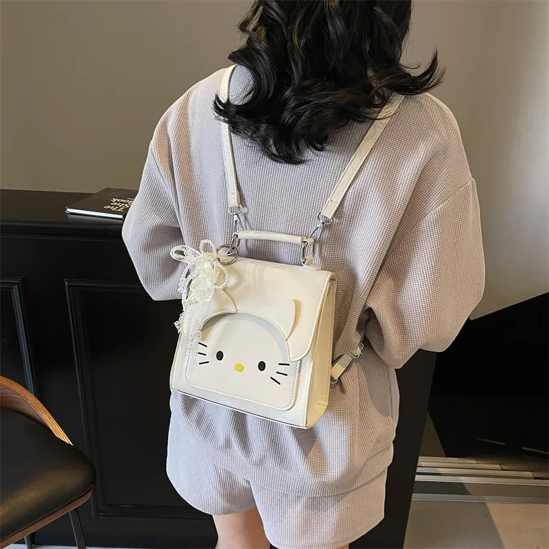 Miss Angel PU Backpack Women's Black/White/Blue/Pink-8