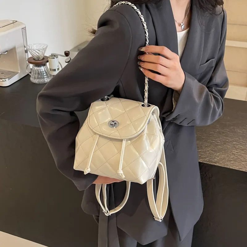 Miss Angel PU Backpack Women's White/Silver-8