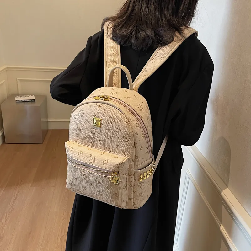 Miss Angel PU Backpack Women's Brown/Pink/Black-16