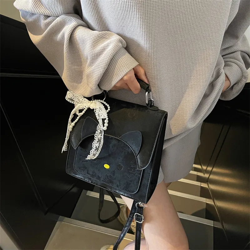 Miss Angel PU Backpack Women's Black/White/Blue/Pink-22