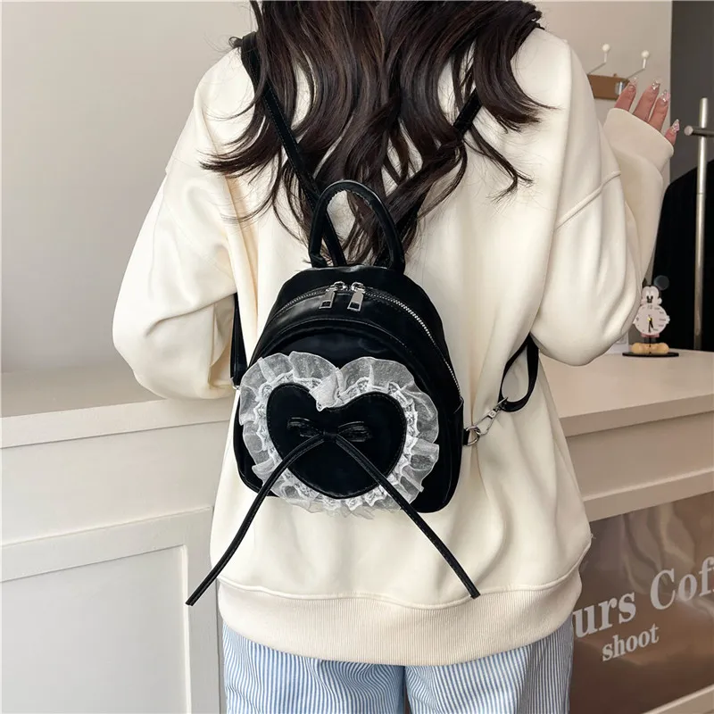 Miss Angel PU Backpack Regular Women's Pink/Blue/Black-17