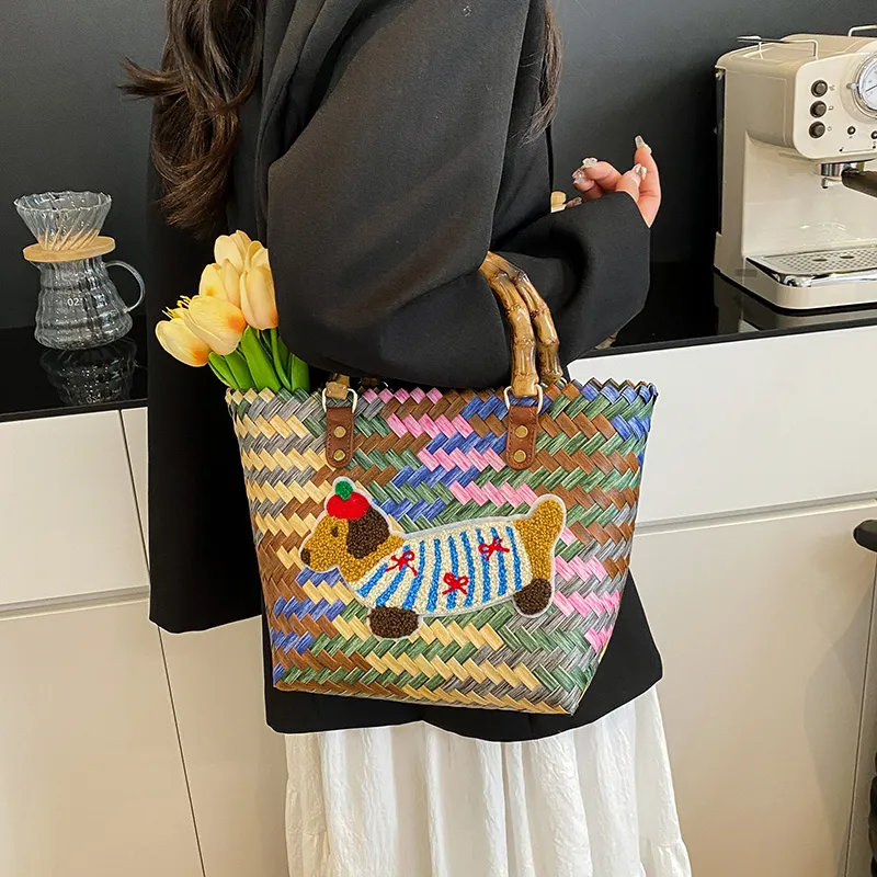 Miss Angel Fabric Handbag Regular Women's Multicolor/Coffee-4