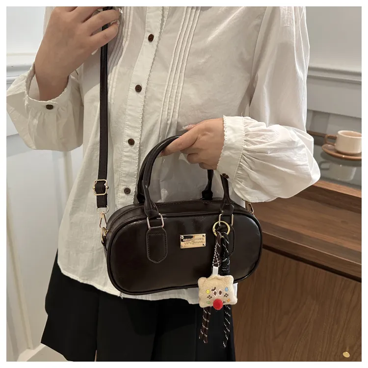 Miss Angel PU Crossbody One Shoulder Handbag Regular Women's Black/Red/Coffee/Brown-12