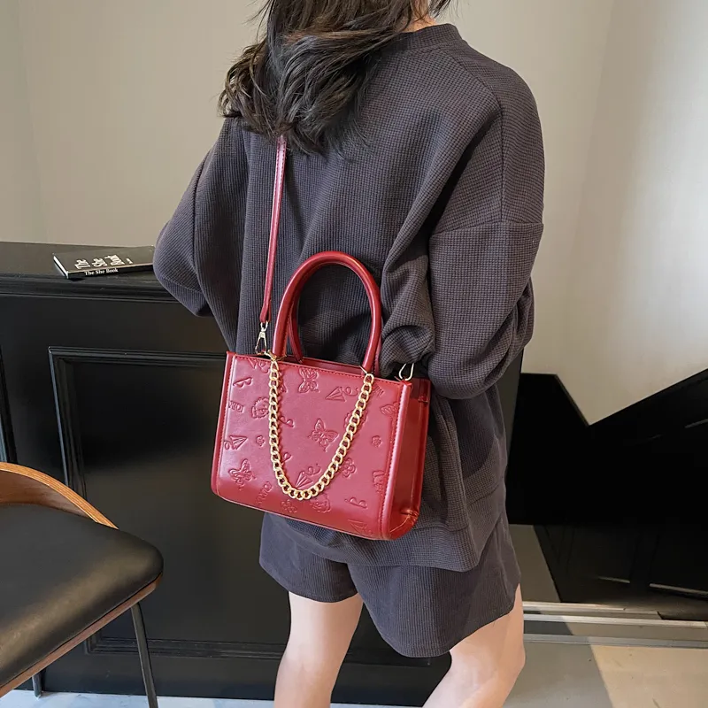 Miss Angel PU Crossbody One Shoulder Handbag Women's Black/Ecru/Pink/Ancora Red-20