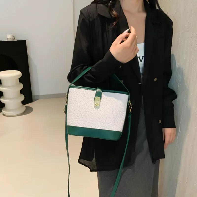 Miss Angel PU Bucket Bag, One Shoulder Handbag Women's Multicolor-7