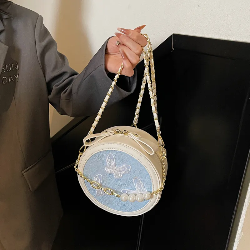 Miss Angel PU Crossbody Bag Women's Blue/Ecru/Pink-11